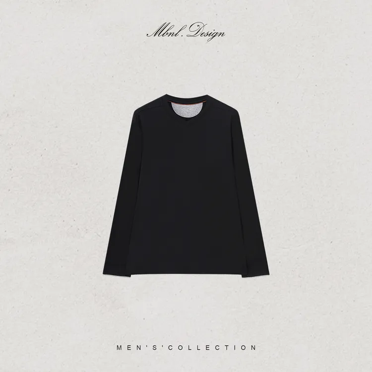 MBNL-F「B.C 极简素约」秦磊男装丝诺克混纺柔顺长袖LL-WSY1201