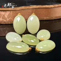 【老郑家】18K金镶和田玉蛋面吊坠 3169 多样性发一件约29*20*6mm