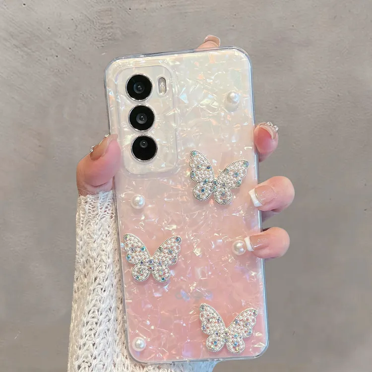 适用于opporeno12手机壳12pro半透明pjv110新款pjw110小清新蝴蝶