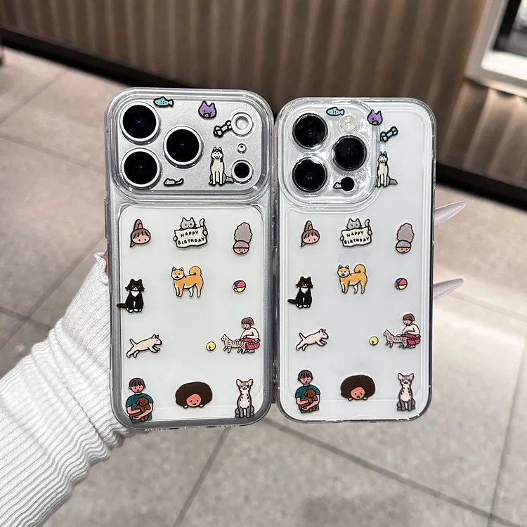可爱卡通人物宠物手机壳适用苹果17pro/16promaxiPhone15手机壳14