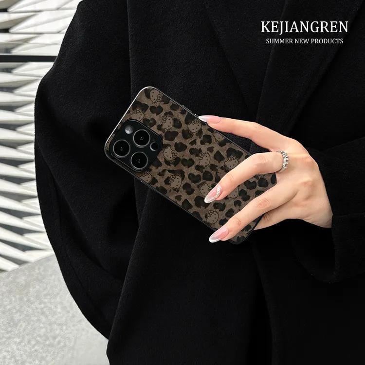 高级适用于苹果17手机壳豹纹美拉德凯蒂华为NOAV13苹果16/15/1413