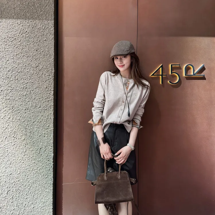 UTWU小敏「中古BBR」羊毛混纺老钱圆领显瘦气质毛织开衫UTAZ1037
