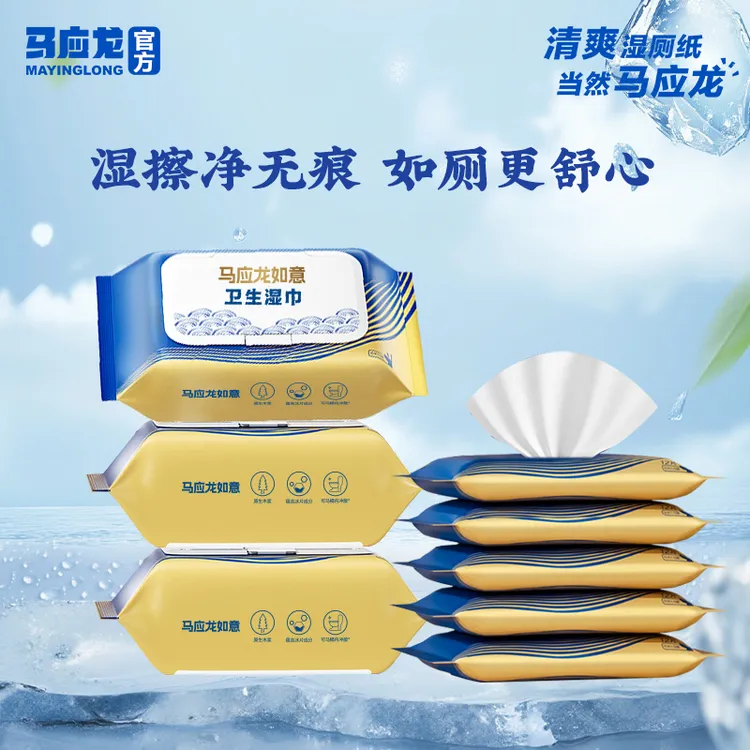 马应龙湿厕纸加大加厚家用湿纸巾免洗护理男女擦屁股专用可冲马桶