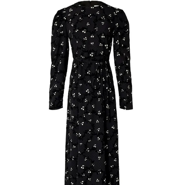 肉肉家*大码樱桃甜甜植绒连衣裙裙子秋冬显瘦