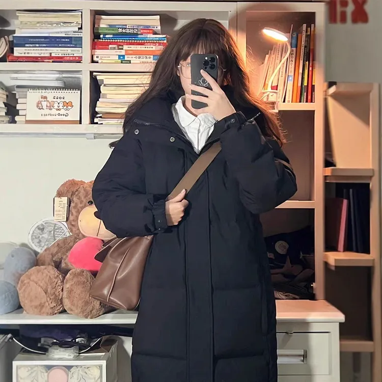 保暖棉服女中长款过膝冬装新款2025中戏艺考新款时尚洋气百搭女装