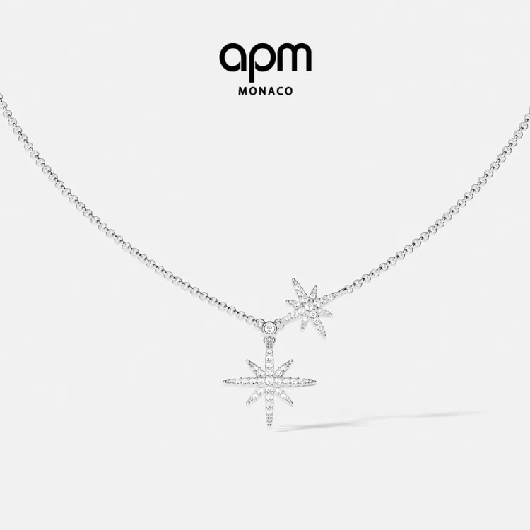 APM Monaco 经典双流星六角芒星项链轻奢明星同款精致小众饰品