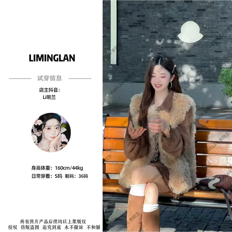 2025新款今年流行爆款仿羊羔毛马甲女短款皮毛一体欧尼毛毛外套潮