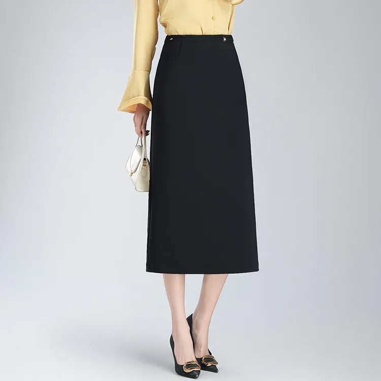 包臀裙半身裙女2025春季新款中长款直筒裙气质百搭修身一步长裙