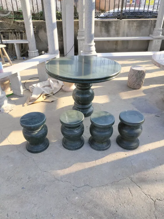 石桌石凳  金丝绿石桌石凳  摆放家中庭院园林绿化  包邮