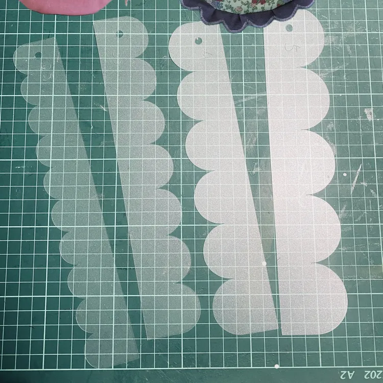 手工拼布DIY缝纫裁剪绘图工具套装弧形波浪花边模板4个规格一套