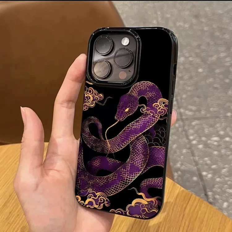 志皇蛇年紫气东来适用苹果16promax果冻手机壳15plus蛇年14小众13