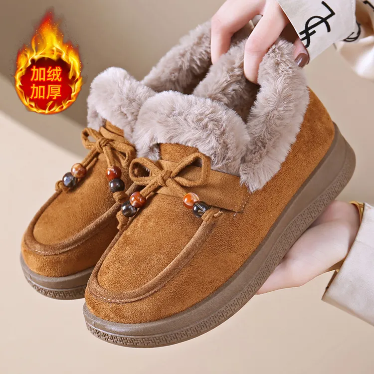 雪地靴女款冬季2025新款加绒加厚大棉靴保暖平底女鞋