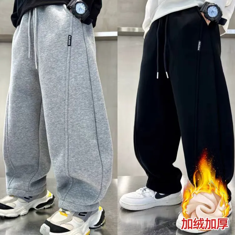 【加绒/不加绒】儿童秋卫裤棉质韩版弯刀裤百搭休闲长裤中大童亲子