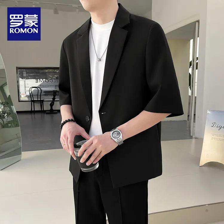 罗蒙新款轻熟风潮牌外套男士时尚痞风舒适休闲春夏季穿搭潮流百搭