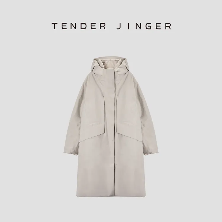 Tender Jinger｜户外保暖90绒长款连帽羽绒服T54HDD50212