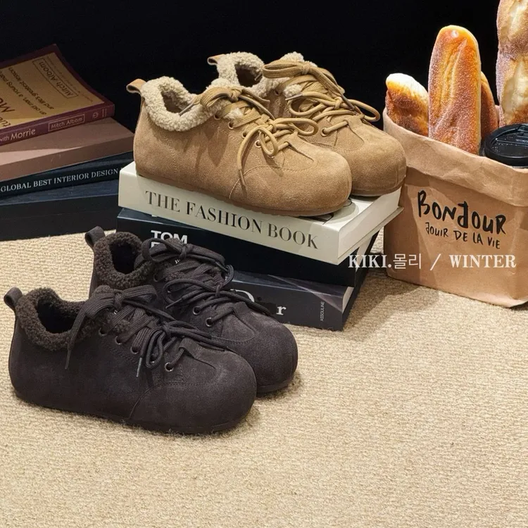 2757真皮加绒勃肯鞋女冬季新款保暖两穿系带软底百搭休闲单鞋