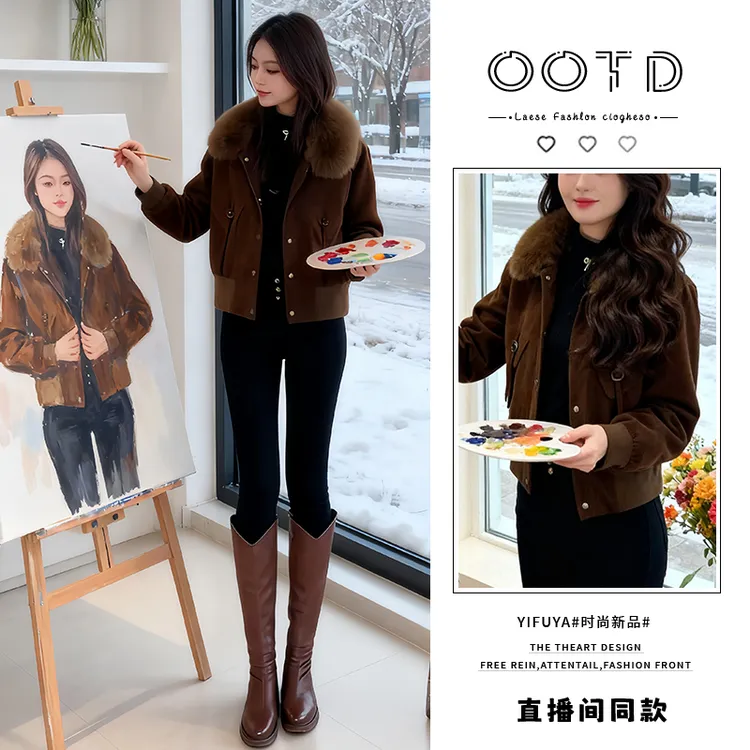 高级感休闲百搭棉服女2025年冬季新款小个子款式显瘦加厚保暖外套