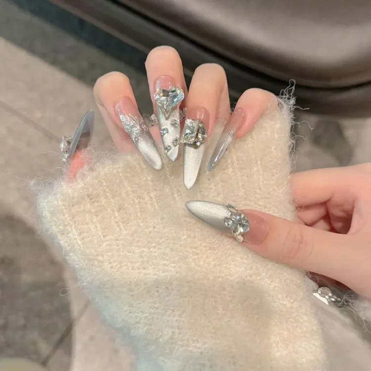 【海洋精灵】高级感手作爆款4.0猫眼穿戴甲工厂美甲片可拆卸春夏款
