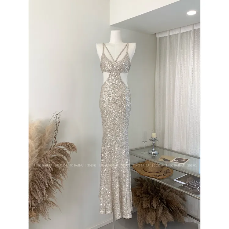 //星河人鱼姬//blingbling亮片爆闪生日礼服聚会party晚宴晚装