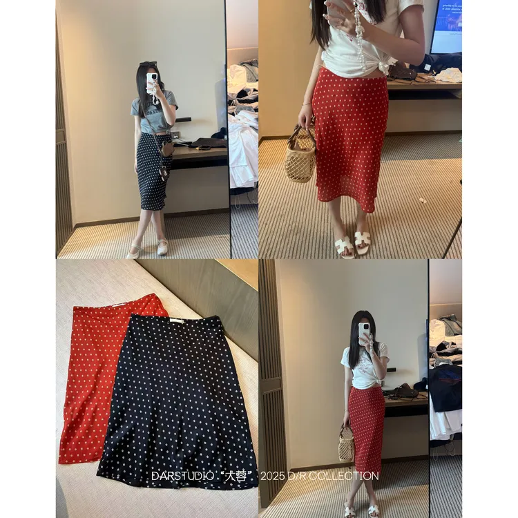 DAR STUDIO 深圳货【小雏菊】100桑蚕丝夏季鱼尾真丝半身裙86187