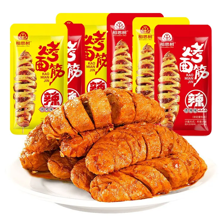 【20袋】相思树烤面筋串辣味条小零食小吃休闲食品网红儿时豆干制品