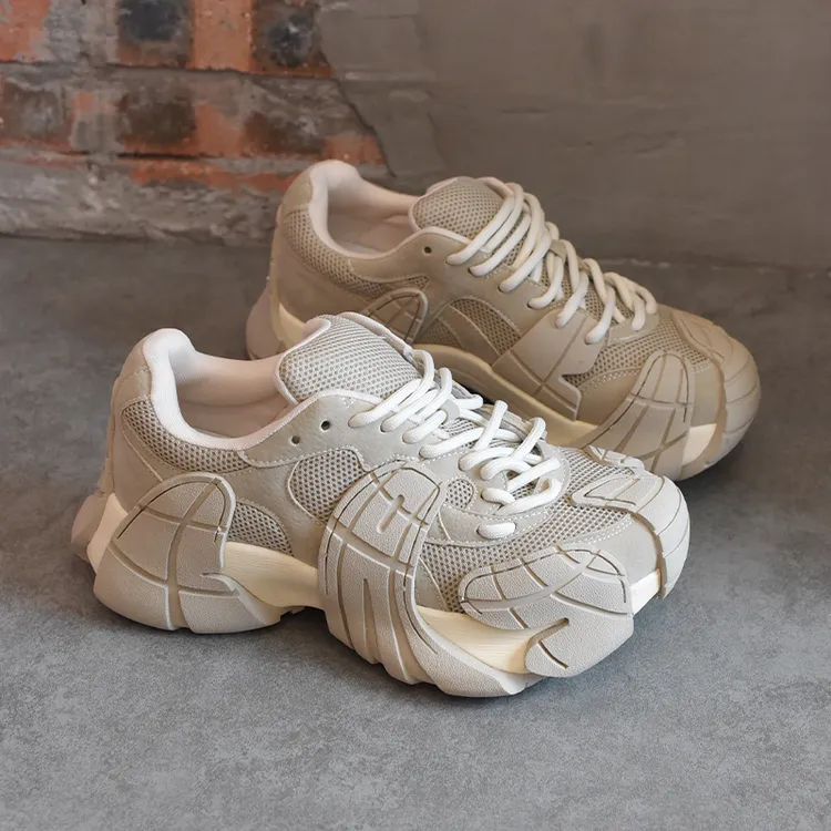 欧洲站女鞋小众增高厚底透气老爹鞋女款2025秋季新款休闲运动鞋潮
