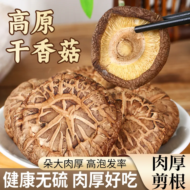 3-5cm甘肃天祝高原农家肉厚无根无熏硫炖汤特级500g正宗香菇干货