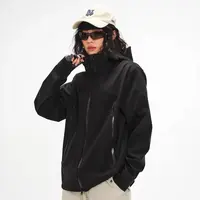 灰灰呀！JK6018 情侣装 美式复古设计感百搭连帽夹克冲锋衣外套