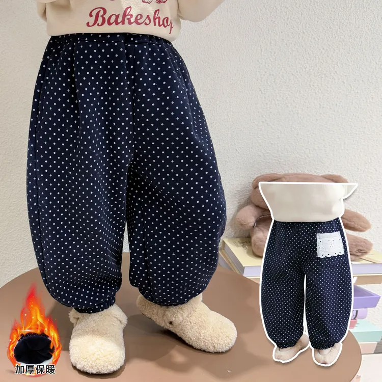女童加绒裤子秋冬装