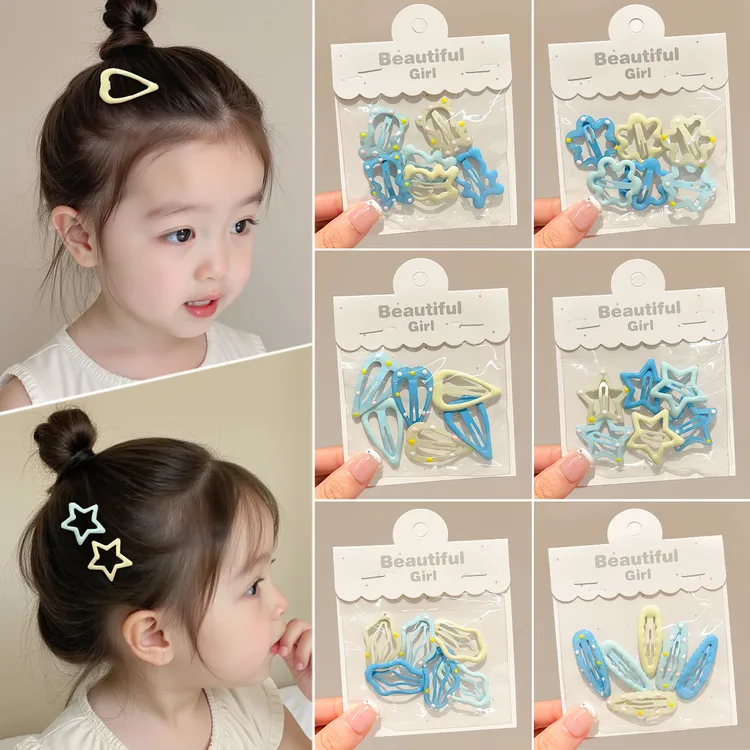 【碎发神器】儿童蓝色波点星星发夹女童前额刘海碎发卡新款可爱bb夹