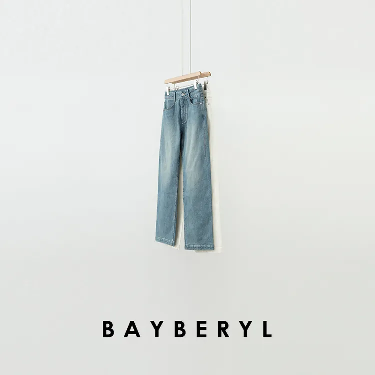 BAYBERYL老贝新蓝一片式*直筒百搭高腰25春牛仔裤NZK4L0903-1/18