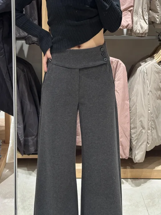 【现货+运费险】高个子加长复古毛呢阔腿裤女超长宽松高级感拖地裤