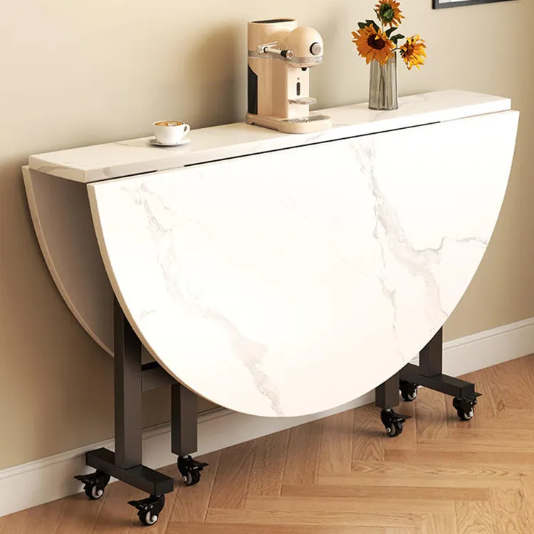 折叠桌子折叠圆桌家用多功能餐桌小户型可移动饭桌简约大气美观