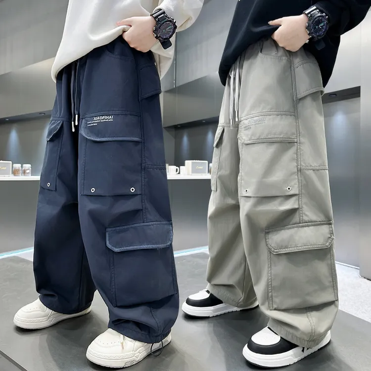 裤子休闲春秋字母印花男童中大童
