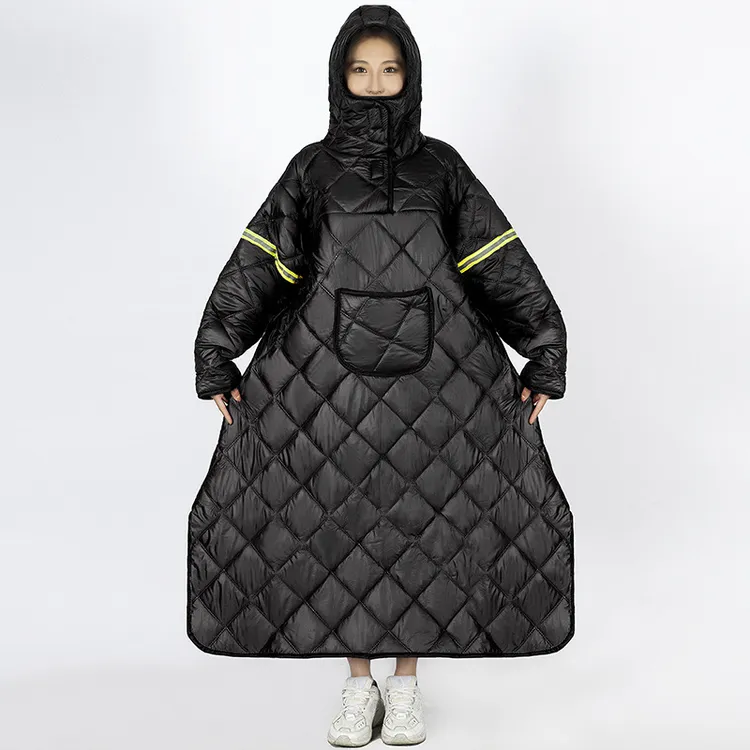 电动车挡风衣冬季加绒加厚加大防水防寒保暖电车长款女款骑车衣