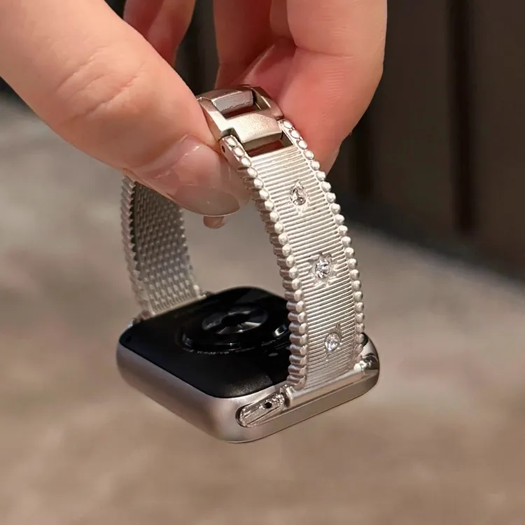 适用小米布契风金属镶钻手镯款手环表带89pro红米watch45表带女款