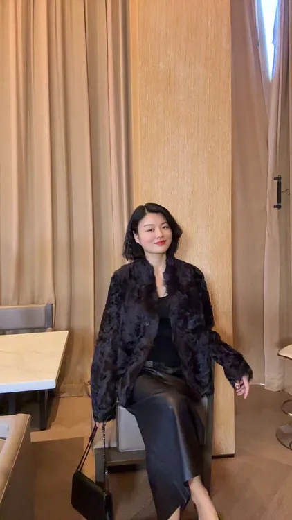 TANTAN  绵羊皮  小胡羊气质皮毛一体外套  2260