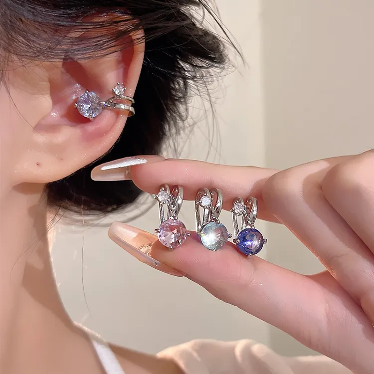 合金耳饰 高级感超闪耳夹耳钉女无耳洞轻奢小众耳骨夹爆款耳环