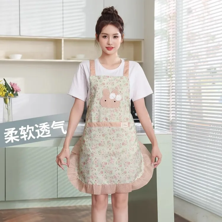 围裙厨房家用餐饮专用网红工作服做饭护衣女新款罩衣时尚兔子围腰