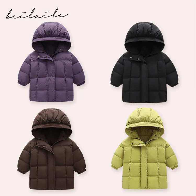 【三防中长款带帽羽绒外套 小乐妈】婴儿童羽绒服宝宝外套冬 下架