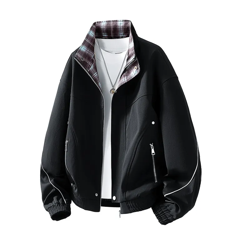 【秋季新款】宽松型大码男士飞行夹克潮流百搭加肥翻领夹克JK-8871