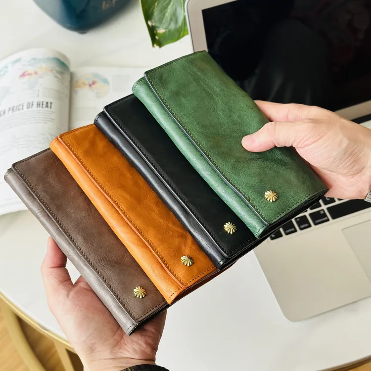 【19*9cm】厚2.5头层意大利牛皮长款钱包加厚18卡位真皮大钱包