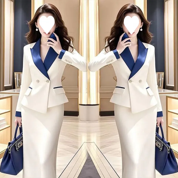 秋季高级感女装小香风西装外套搭配半身裙职业穿搭