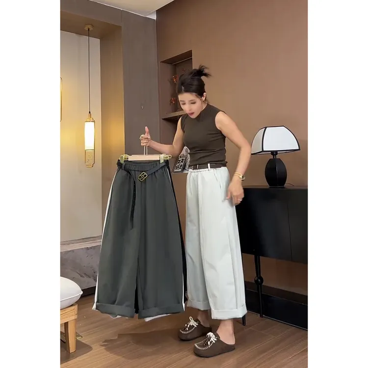 高腰夏季气球阔腿裤休闲风薄款休闲裤百搭西装风