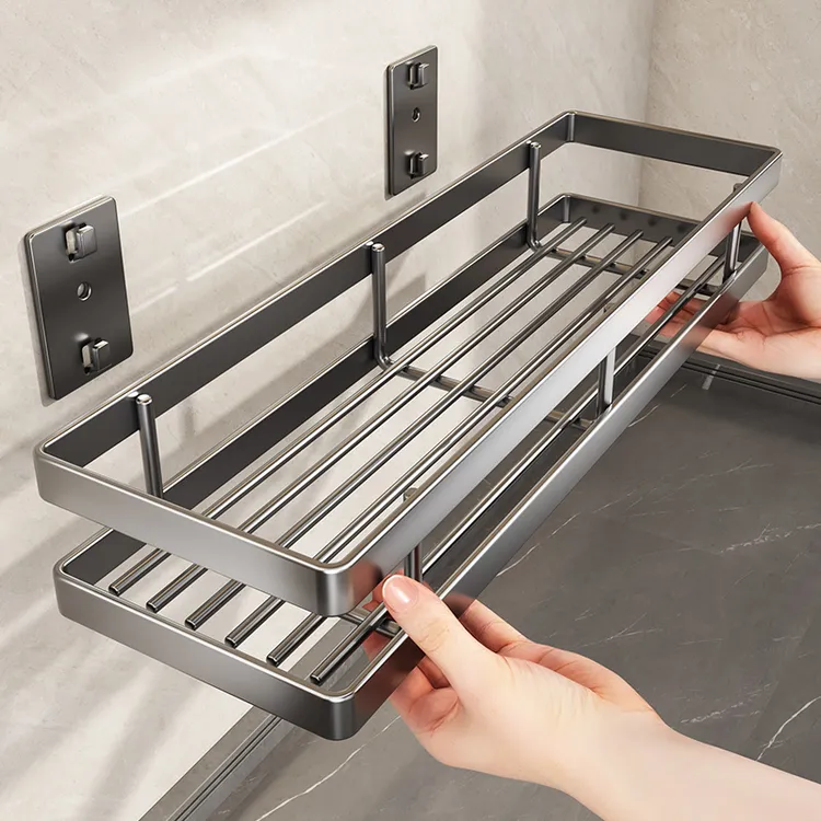 置物架卫生间浴室厕所洗漱台壁挂式收纳盒免打孔洗澡间收纳架