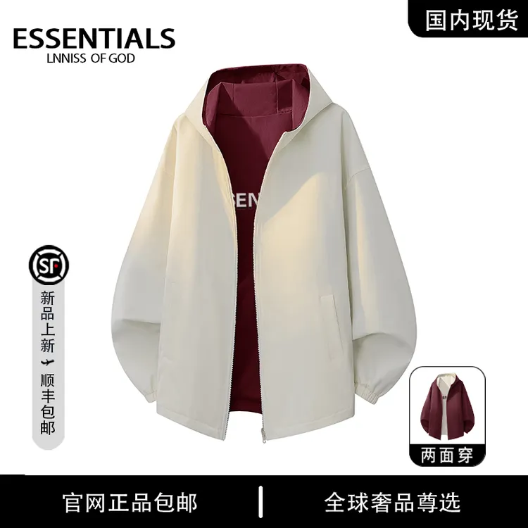 ESSENTIALS LNNISS 美式撞色双面穿夹克秋季百搭宽松纯色外套情侣