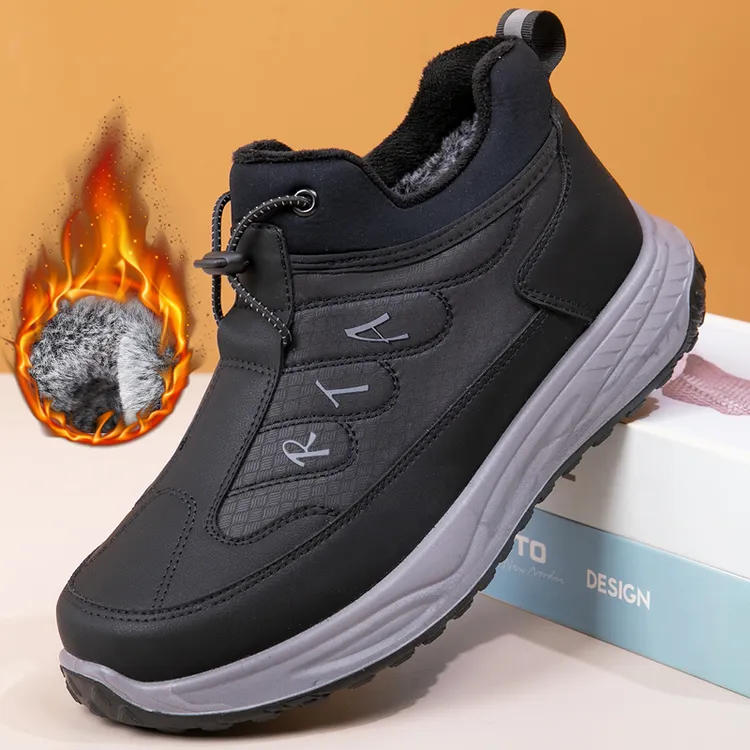 （男女同款）冬季男士加绒加厚棉鞋舒适保暖中老年鞋防滑休闲爸爸鞋