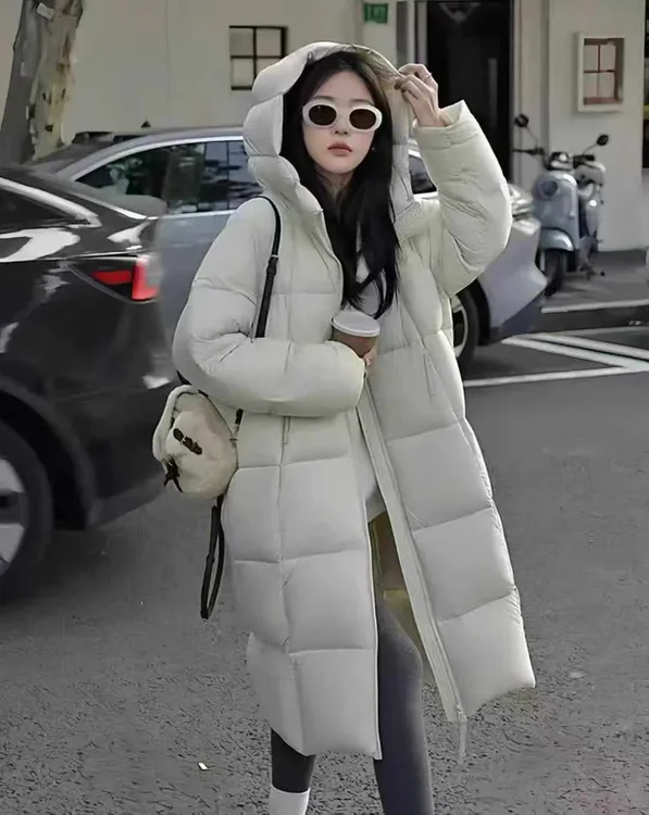 Q新国标白鸭绒韩版长款羽绒服女长款2025冬装宽松百搭加厚862512