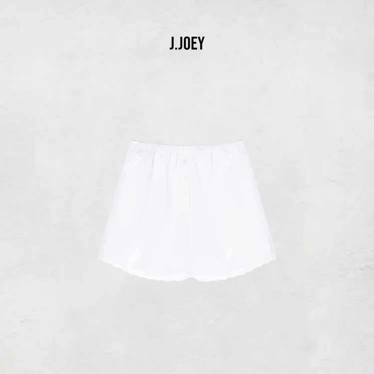 J.JOEY "100棉"时尚极简风白色简约夏季宽松百搭短裤 0926