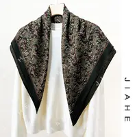 加禾【腰果图腾】重磅丝毛披肩围巾老钱感方巾85*85